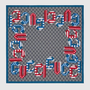 Children's GG Gucci stars and stripes print scarf