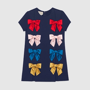Children's viscose dress with bows