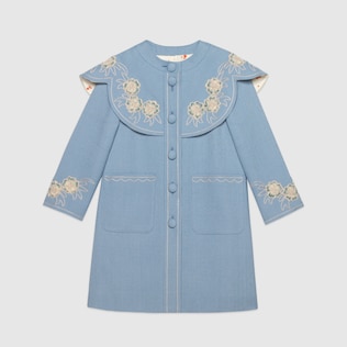 Children's embroidered viscose coat