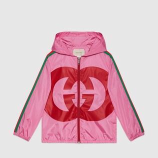 Children's nylon jacket with Interlocking G