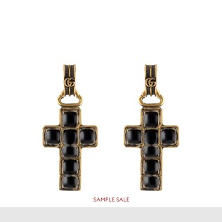 Earrings with cross pendant