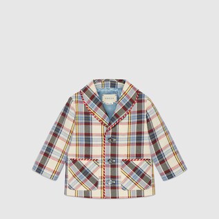 Baby Jacke aus kariertem Baumwollleinen