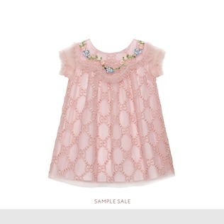Robe bébé en tulle à motif GG brodé