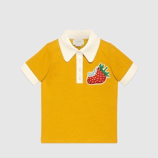 Kinder Poloshirt aus Jersey mit Erdbeere