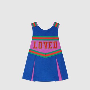 Baby embroidered technical jersey dress