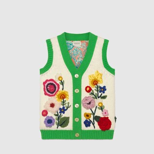 Cardigan enfant en laine brodée