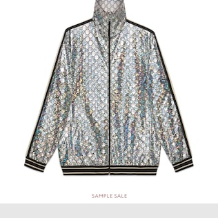 Laminated sparkling GG jersey jacket