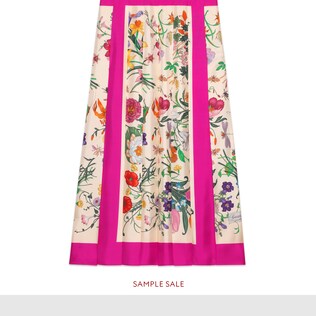 Silk skirt with Flora print