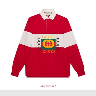 Polo Extragrande de Algodón Logo Gucci