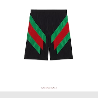 Nylon shorts with Web intarsia