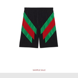 Short en nylon avec bande Web intarsia