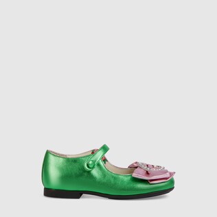 Ballerines tout-petit cuir et nœud