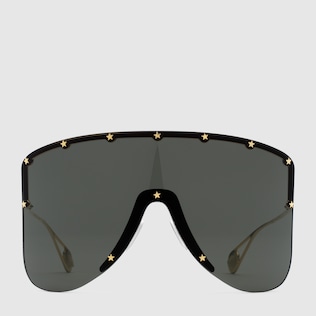 Lunettes de soleil masque avec rivets étoiles
