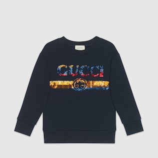 Felpa con logo Gucci in paillette