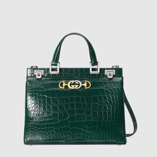 Gucci Zumi crocodile medium top handle bag