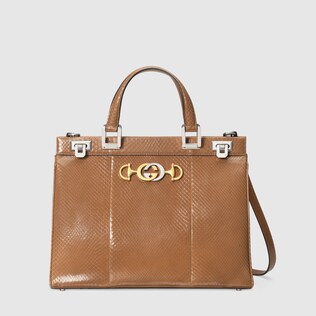 Gucci Zumi snakeskin medium top handle bag