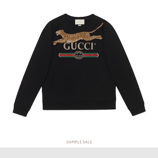 Gucci logo sweatshirt with leopard