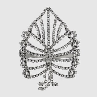 Metal palm cuff with crystals