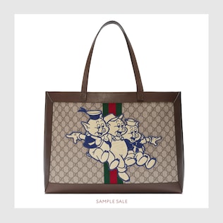 Ophidia GG tote with Three Little Pigs