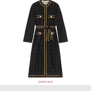 Tweed coat with decorative trim