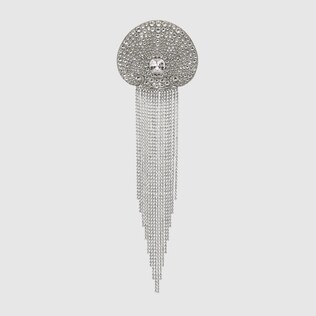 Crystal encrusted shell brooch