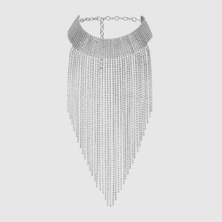 Metal necklace with crystals