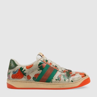Sneaker Screener stampa Gucci Strawberry