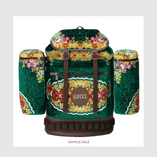 Zaino in velluto jacquard floreale misura grande