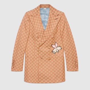 Veste en toile GG avec empiècement