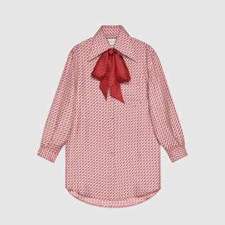 Silk top with stirrups print