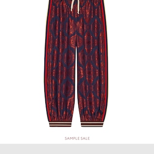 Contrast print silk jogging pant