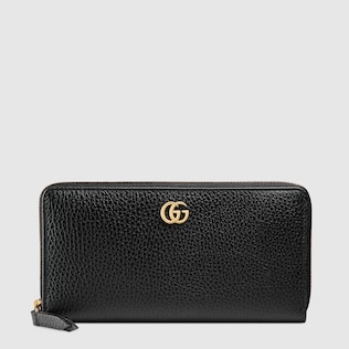 Portefeuille zippé en cuir