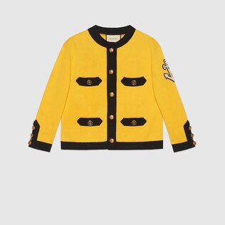 Silk jacket with appliqué