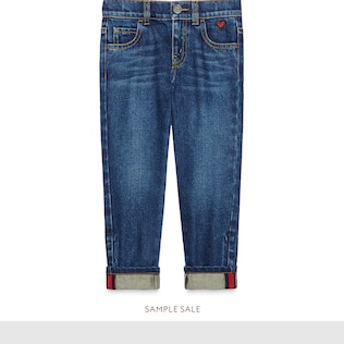 Pantalon en jean pour enfant avec cœur