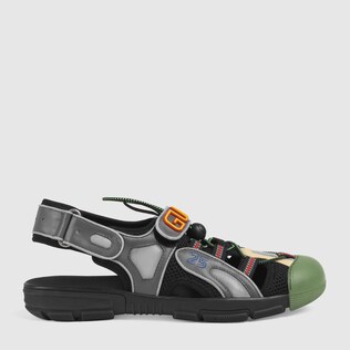 Sandales en cuir et résille pour homme