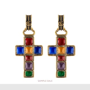 Earrings with cross pendant