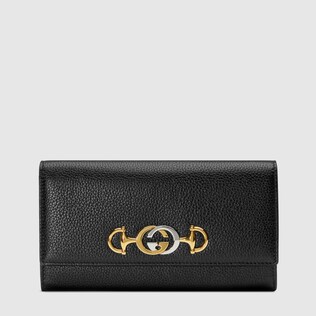Gucci Zumi grainy leather continental wallet