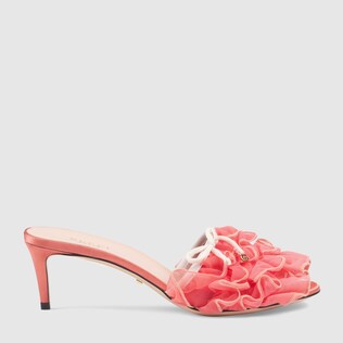 Mid-heel tulle sandal