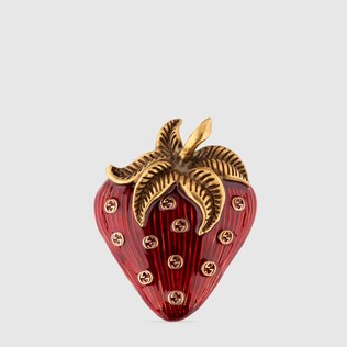 Broche de fresa con esmalte