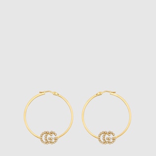 GG Running earrings with diamonds, small