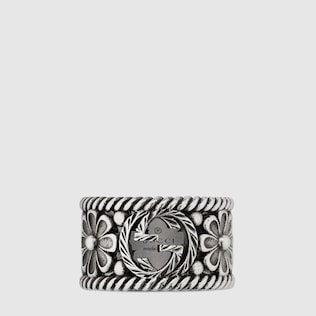 Interlocking G silver ring