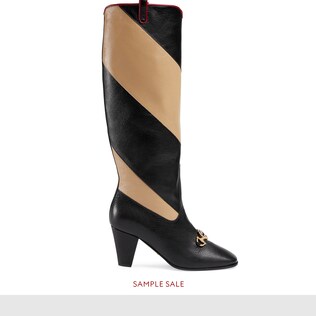 Hoher Gucci Zumi Stiefel mit Streifen