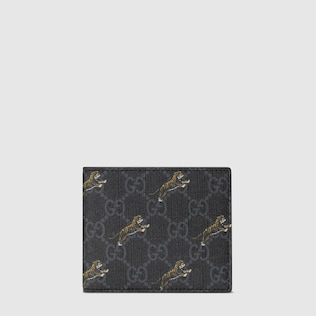 GG wallet with tiger print