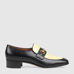 Leather loafer with Interlocking G Horsebit