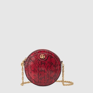 Ophidia snakeskin mini round shoulder bag