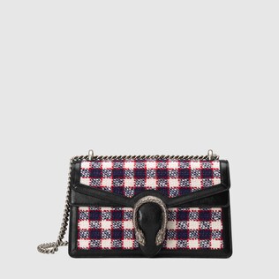 Dionysus check tweed small shoulder bag