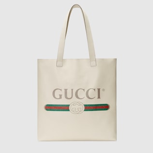 Gucci Print leather tote