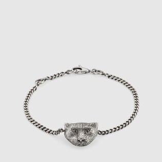 Gucci Garden silver bracelet with cat