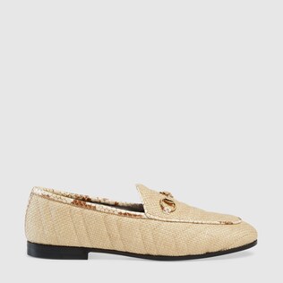 Women's Gucci Jordaan chevron raffia loafer