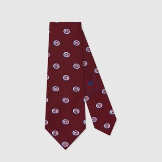 Interlocking G silk tie